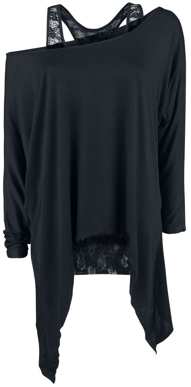 T-shirt manches longues Gothic de Gothicana by EMP - Busting Loose - S à 5XL - pour Femme - noir - Gothicana by EMP