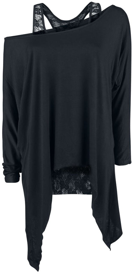 T-shirt manches longues Gothic de Gothicana by EMP - Busting Loose - S à 5XL - pour Femme - noir - Gothicana by EMP