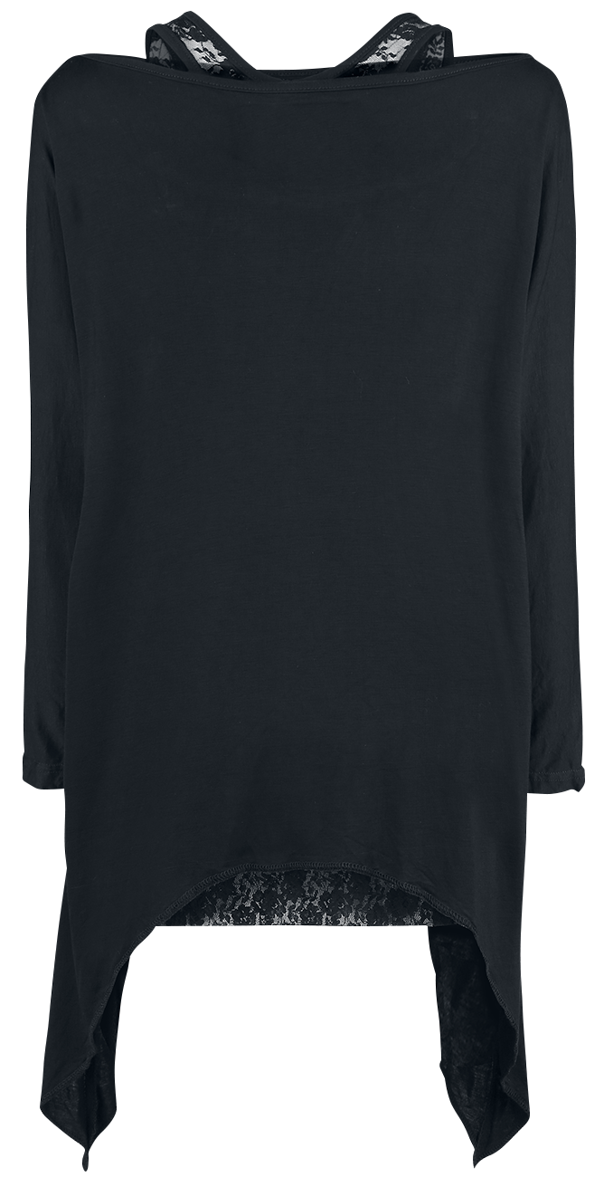 T-shirt manches longues Gothic de Gothicana by EMP - Busting Loose - S à 5XL - pour Femme - noir - Gothicana by EMP - View 2