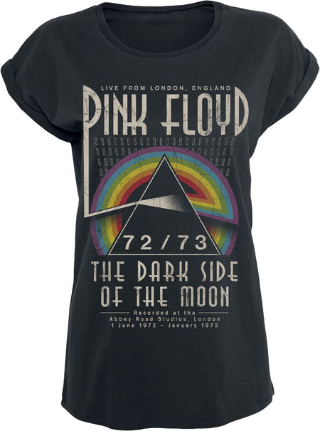 T-Shirt Manches courtes  de Pink Floyd - Dark Side - Circle - S - pour Femme - noir - Pink Floyd