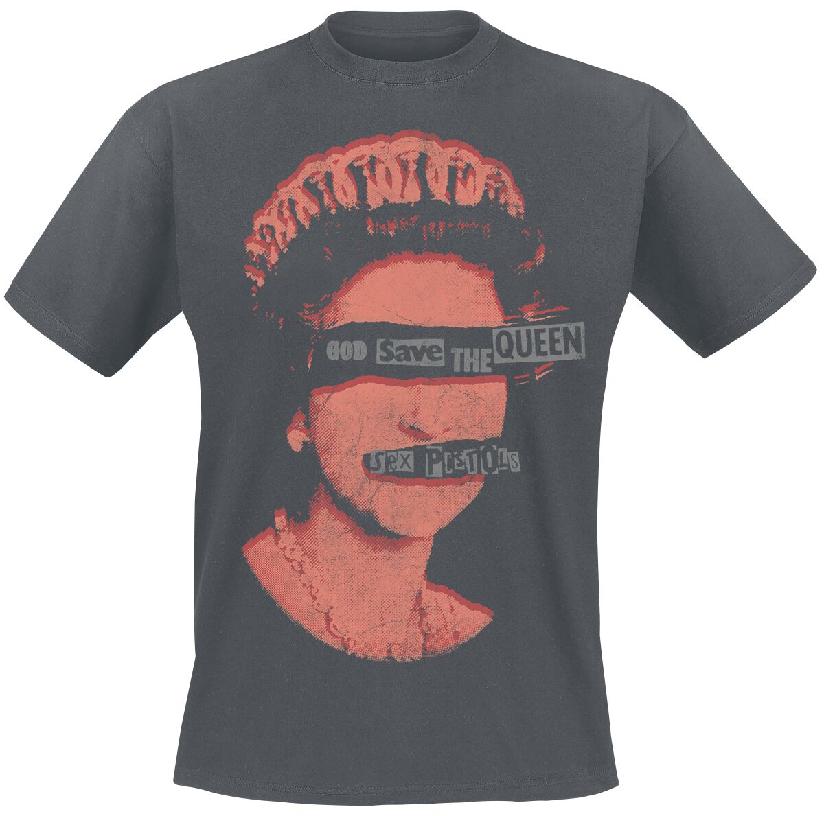 T-Shirt Manches courtes  de Sex Pistols - God Save The Queen - S à XXL - pour Homme - gris foncé - Sex Pistols