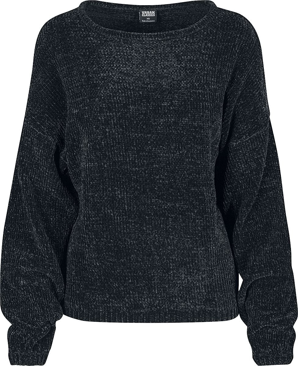 Sweat-shirt  de Urban Classics - Sweat Oversize En Chenille - XS à 4XL - pour Femme - noir - Urban Classics