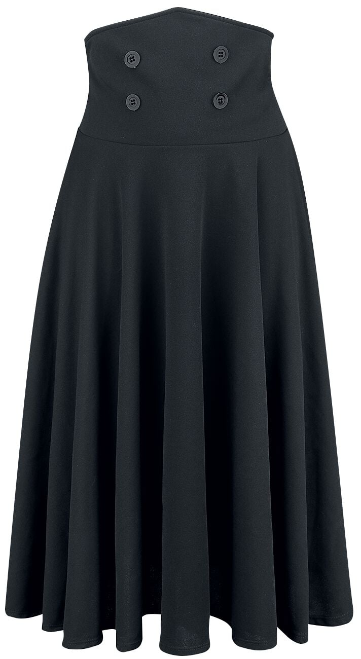 Jupe mi-longue Rockabilly de Belsira - Jupe Ample - XS à 3XL - pour Femme - noir - Belsira