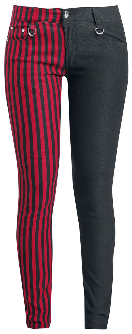 Pantalon en toile Gothic de Banned Alternative - Pantalon Punk - W26L32 à W34L34 - pour Femme - noir/rouge - Banned Alternative