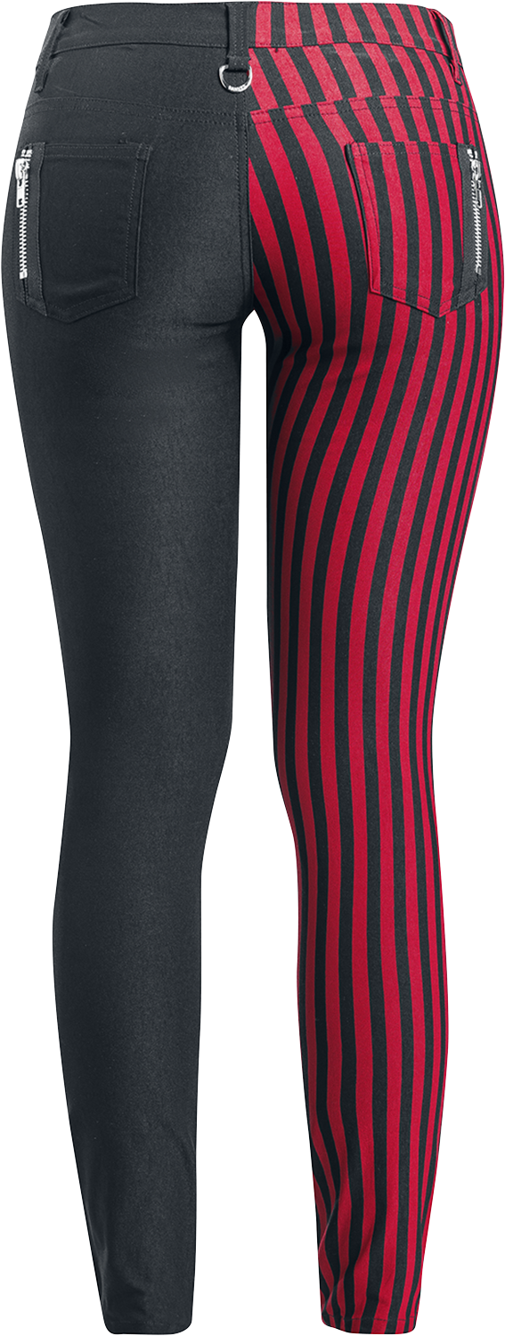 Pantalon en toile Gothic de Banned Alternative - Pantalon Punk - W26L32 à W34L34 - pour Femme - noir/rouge - Banned Alternative - View 2