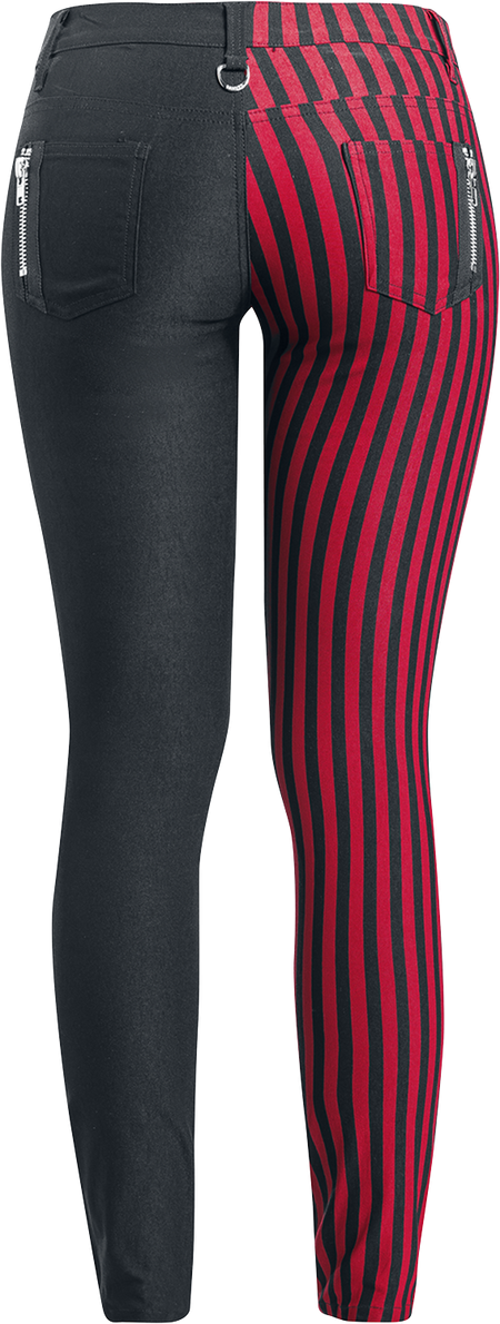 Pantalon en toile Gothic de Banned Alternative - Pantalon Punk - W26L32 à W34L34 - pour Femme - noir/rouge - Banned Alternative - View 2