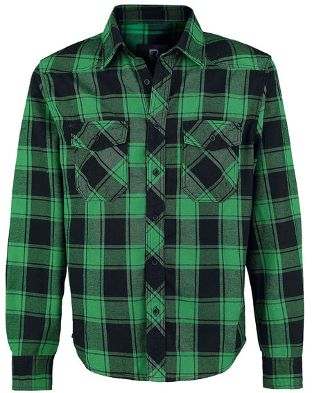 Chemise en flanelle  de Brandit - Chemise À Carreaux - S à 7XL - pour Homme - vert/noir - Brandit