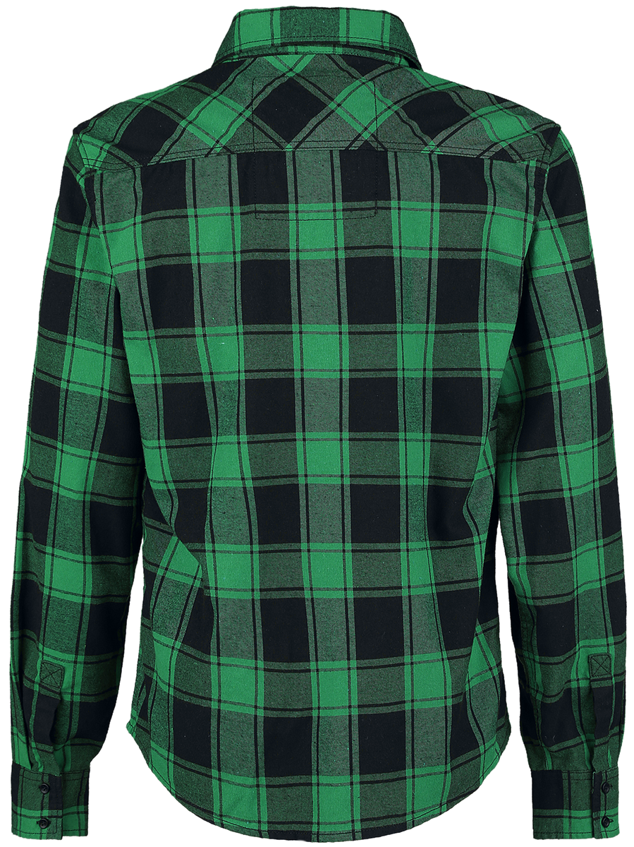 Chemise en flanelle  de Brandit - Chemise À Carreaux - S à 7XL - pour Homme - vert/noir - Brandit - View 2