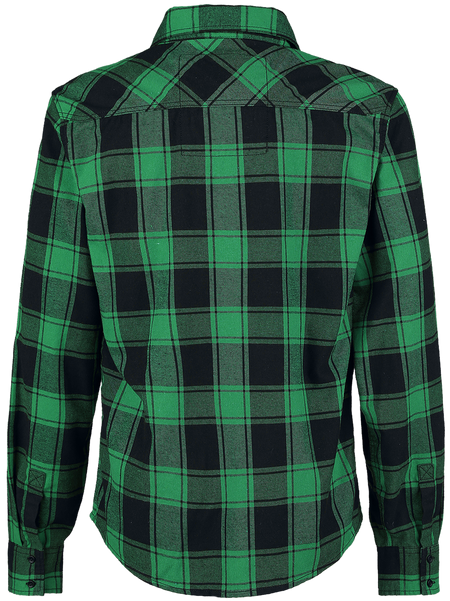 Chemise en flanelle  de Brandit - Chemise À Carreaux - S à 7XL - pour Homme - vert/noir - Brandit - View 2