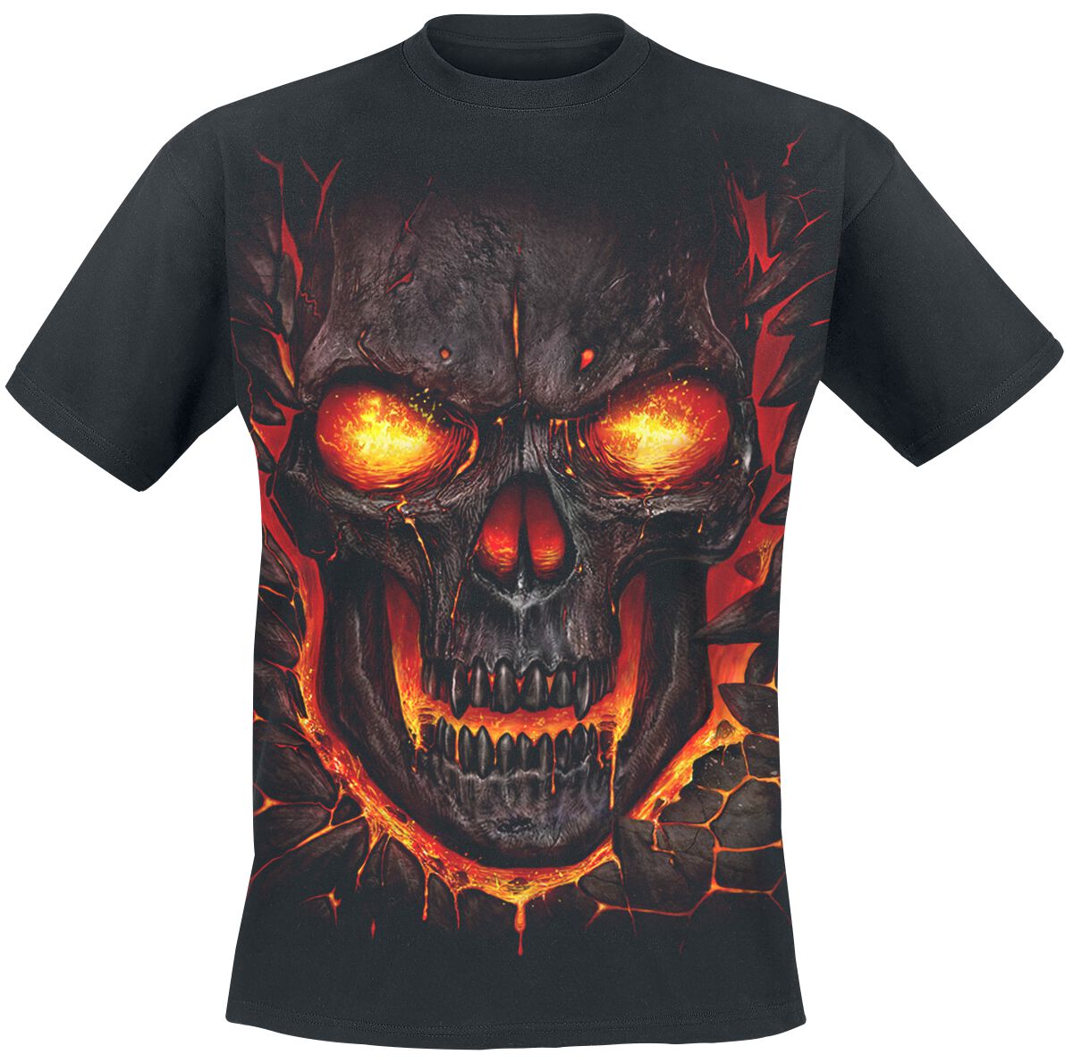 T-Shirt Manches courtes Gothic de Spiral - Skull Lava - S à XXL - pour Homme - noir - Spiral