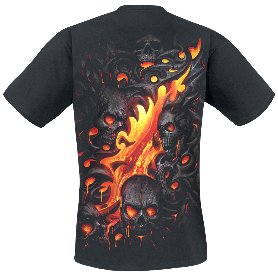 T-Shirt Manches courtes Gothic de Spiral - Skull Lava - S à XXL - pour Homme - noir - Spiral - View 2