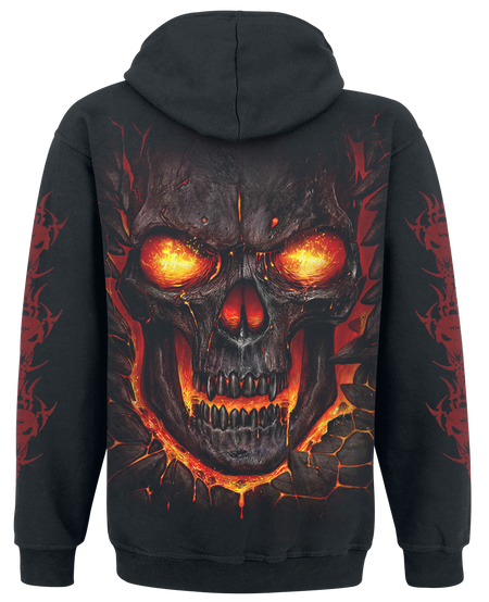 Sweat-shirt à capuche Gothic de Spiral - Skull Lava - S à XXL - pour Homme - noir - Spiral - View 2