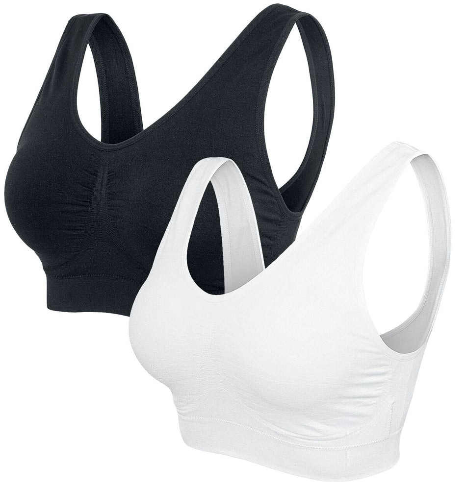 Sous-vêtement  de Urban Classics - Brassière de sport - XS à 5XL - pour Femme - noir/blanc - Urban Classics