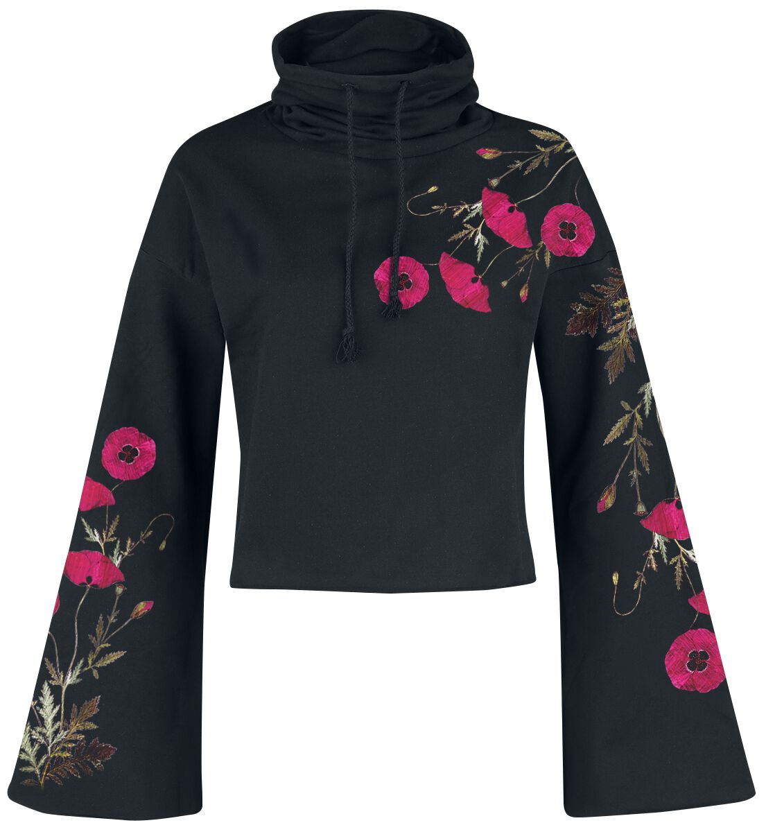 Sweat-shirt à capuche Rockabilly de Outer Vision - Gallow Poppy - S à XXL - pour Femme - noir - Outer Vision
