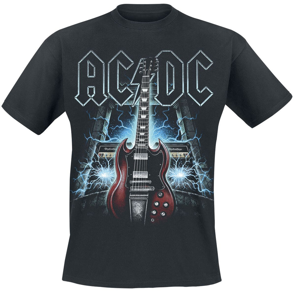 T-Shirt Manches courtes  de AC/DC - High Voltage Guitar - S à 5XL - pour Unisexe - noir - AC/DC