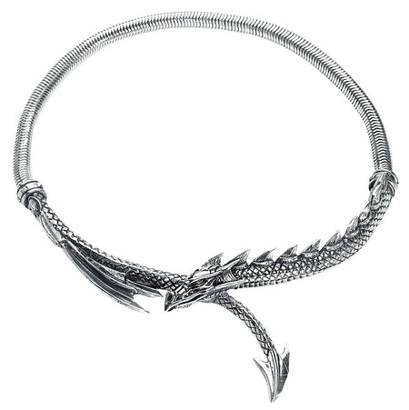 Collier Gothic de Alchemy Gothic - Collier Dragons Lure - pour Femme - couleur argent - Alchemy Gothic