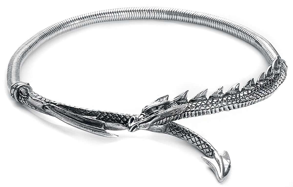 Collier Gothic de Alchemy Gothic - Collier Dragons Lure - pour Femme - couleur argent - Alchemy Gothic - View 2