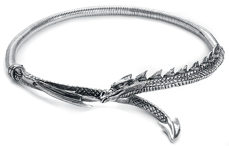 Collier Gothic de Alchemy Gothic - Collier Dragons Lure - pour Femme - couleur argent - Alchemy Gothic - View 2