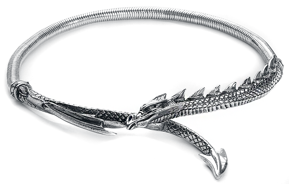 Collier Gothic de Alchemy Gothic - Collier Dragons Lure - pour Femme - couleur argent - Alchemy Gothic - View 2