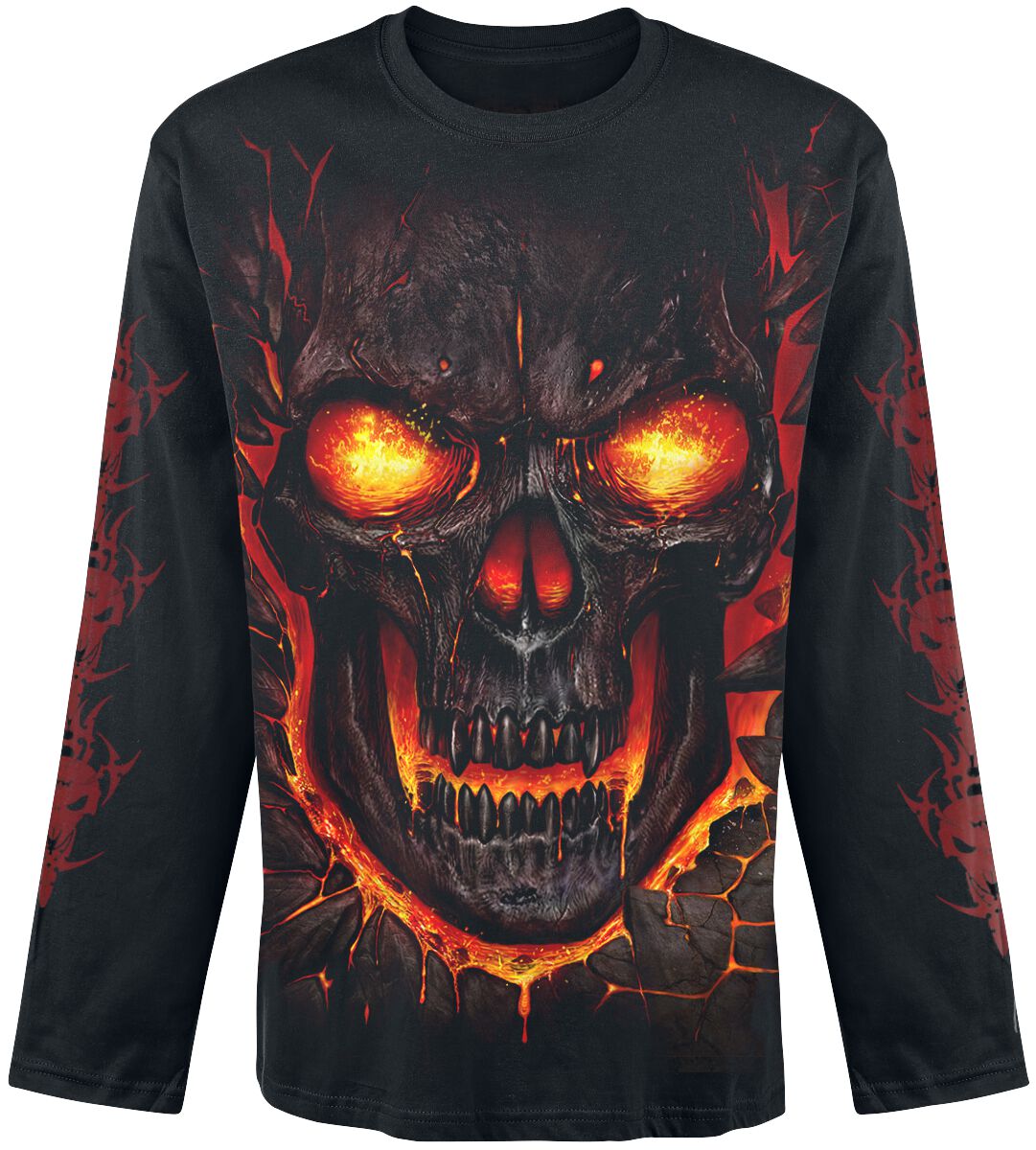 T-shirt manches longues Gothic de Spiral - Skull Lava - M à XXL - pour Homme - noir - Spiral