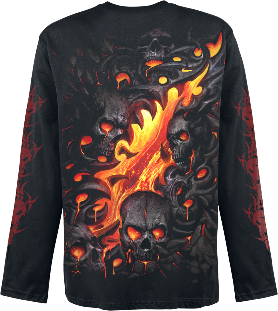 T-shirt manches longues Gothic de Spiral - Skull Lava - M à XXL - pour Homme - noir - Spiral - View 2