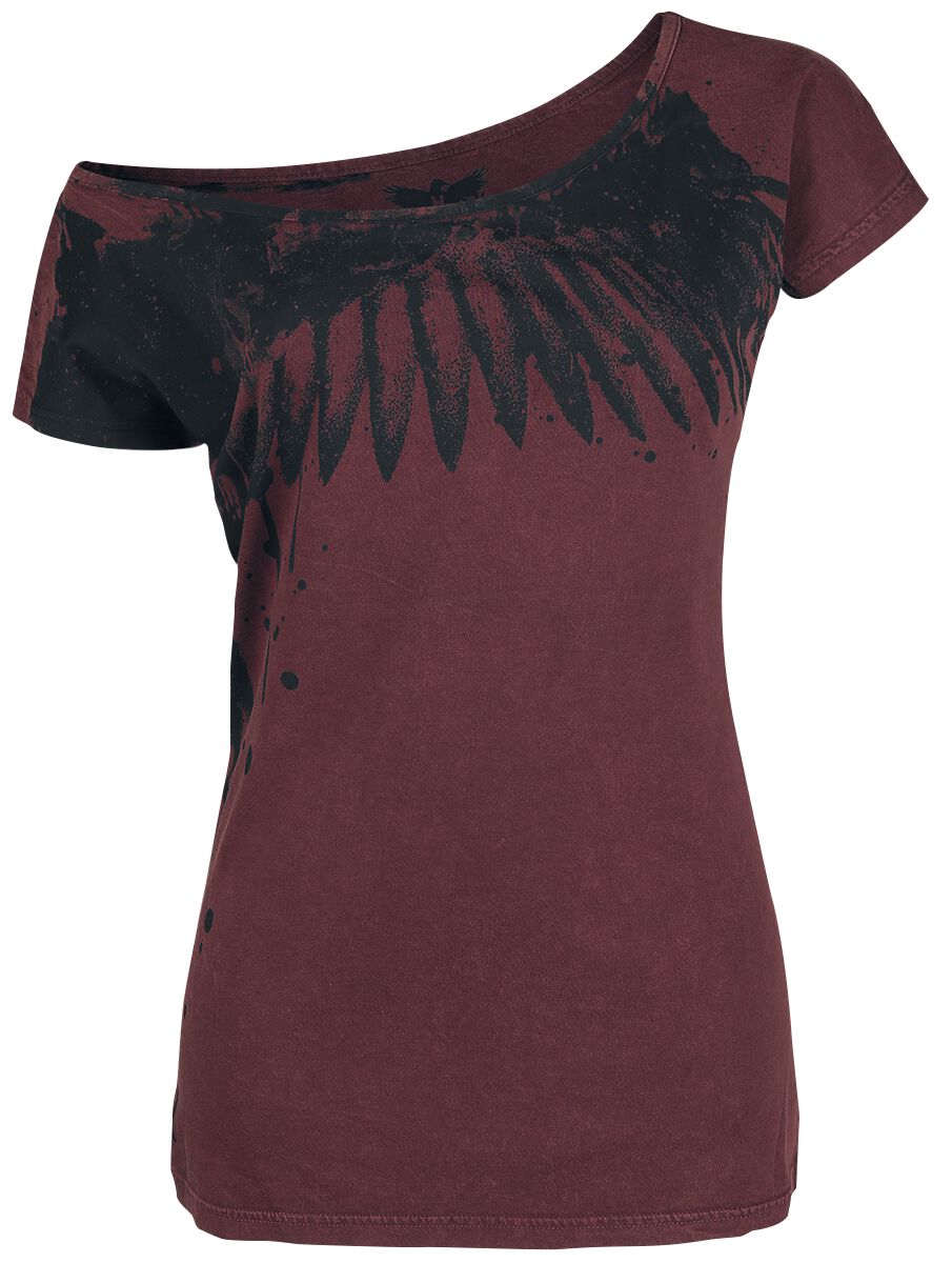 T-Shirt Manches courtes  de Black Premium by EMP - All In The Mind - S à XXL - pour Femme - bordeaux - Black Premium by EMP