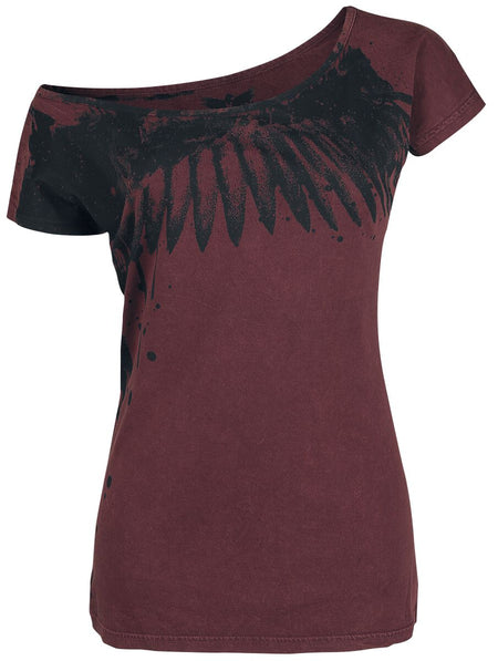 T-Shirt Manches courtes  de Black Premium by EMP - All In The Mind - S à XXL - pour Femme - bordeaux - Black Premium by EMP