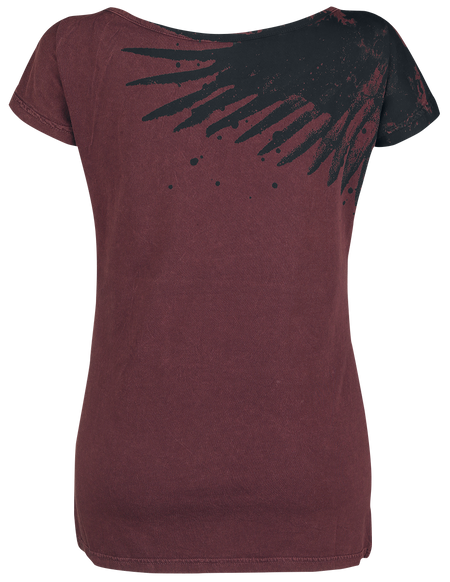T-Shirt Manches courtes  de Black Premium by EMP - All In The Mind - S à XXL - pour Femme - bordeaux - Black Premium by EMP - View 2
