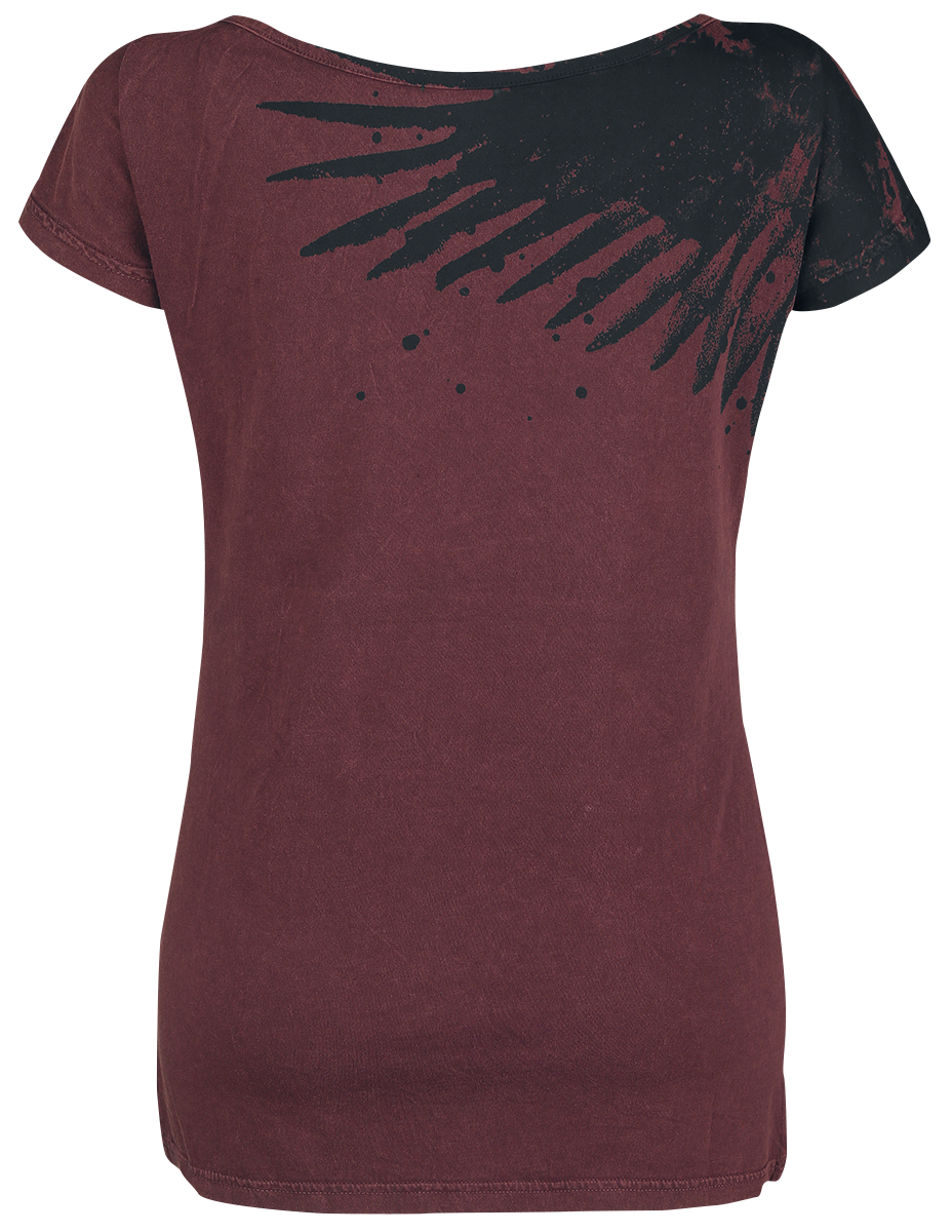 T-Shirt Manches courtes  de Black Premium by EMP - All In The Mind - S à XXL - pour Femme - bordeaux - Black Premium by EMP - View 2