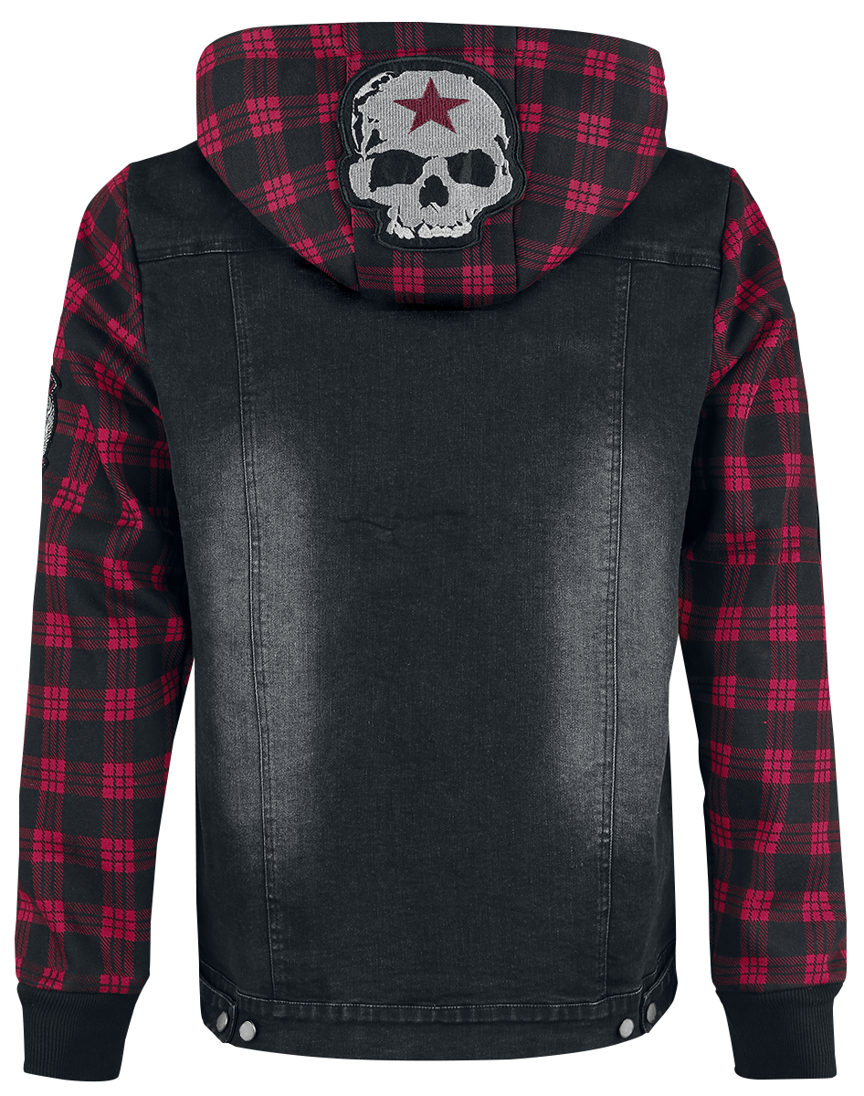 Veste en Jean  de Rock Rebel by EMP - Sound Check - S à XXL - pour Homme - noir/rouge - Rock Rebel by EMP - View 2