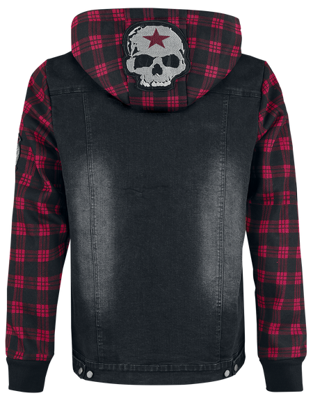 Veste en Jean  de Rock Rebel by EMP - Sound Check - S à XXL - pour Homme - noir/rouge - Rock Rebel by EMP - View 2