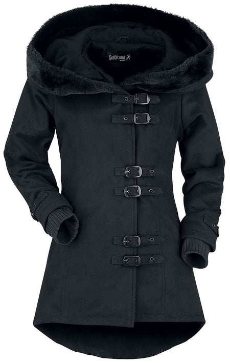 Manteau d'hiver Gothic de Gothicana by EMP - Across The Night - S à XXL - pour Femme - noir - Gothicana by EMP