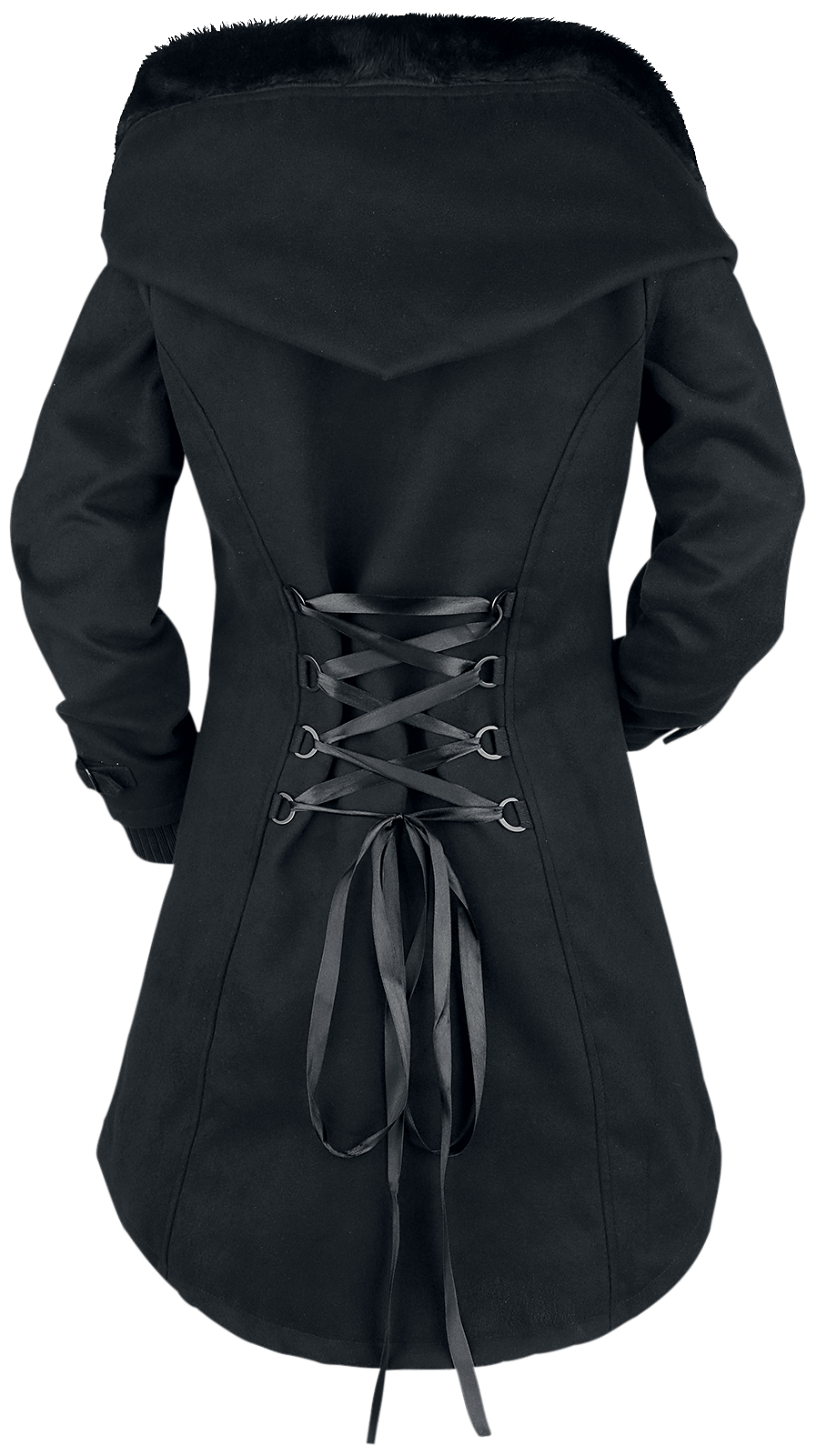Manteau d'hiver Gothic de Gothicana by EMP - Across The Night - S à XXL - pour Femme - noir - Gothicana by EMP - View 2