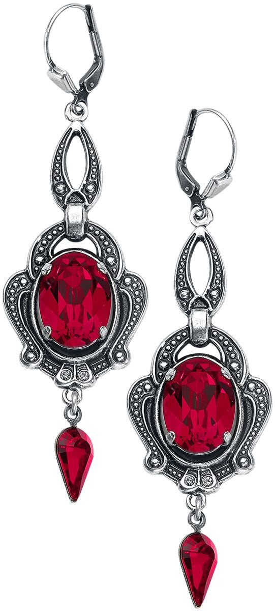 Boucles d'oreilles Gothic de Krikor - Blutrot - pour Femme - couleur argent - Krikor