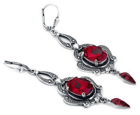 Boucles d'oreilles Gothic de Krikor - Blutrot - pour Femme - couleur argent - Krikor - View 2