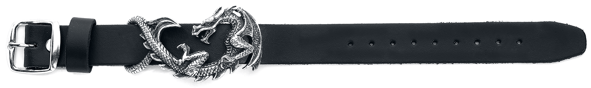 Bracelet en cuir Gothic de Alchemy Gothic - Bracelet En Cuir Maelstrom - pour Unisexe - noir/argent - Alchemy Gothic - View 2