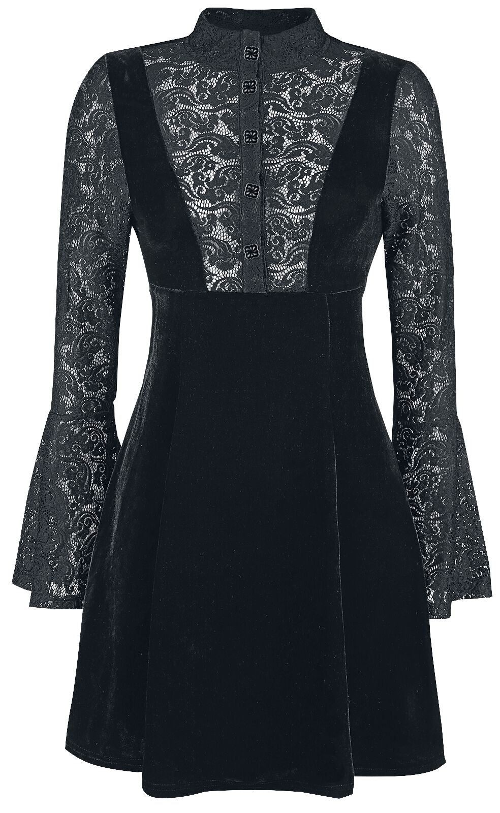 Robe courte Rockabilly de Banned Alternative - Velours & Dentelle - XS à 4XL - pour Femme - noir - Banned Alternative