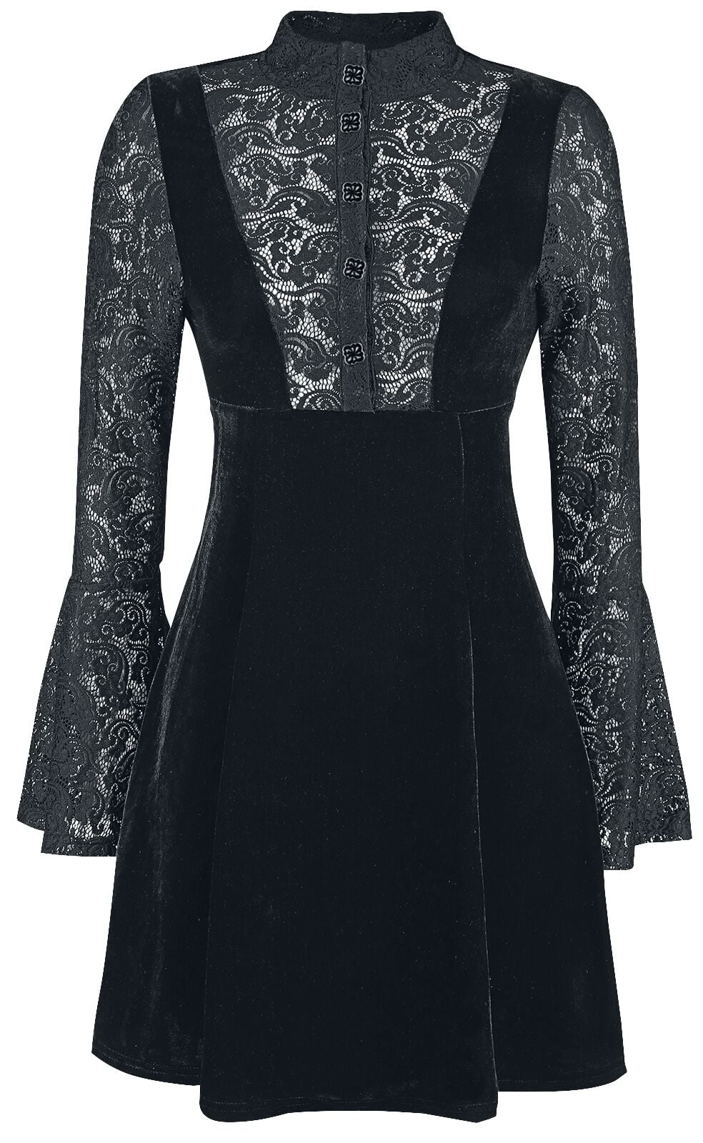 Robe courte Rockabilly de Banned Alternative - Velours & Dentelle - XS à 4XL - pour Femme - noir - Banned Alternative
