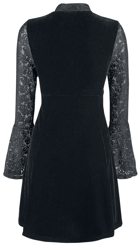 Robe courte Rockabilly de Banned Alternative - Velours & Dentelle - XS à 4XL - pour Femme - noir - Banned Alternative - View 2