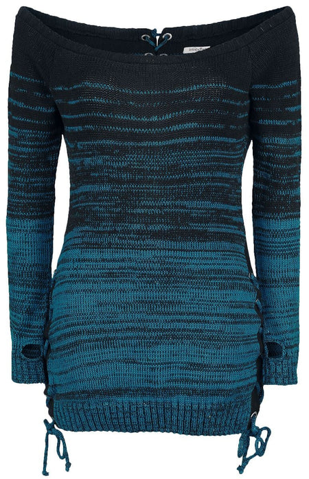 Pull tricoté Gothic de Innocent - Débardeur Thena - S à 4XL - pour Femme - noir/bleu - innocent
