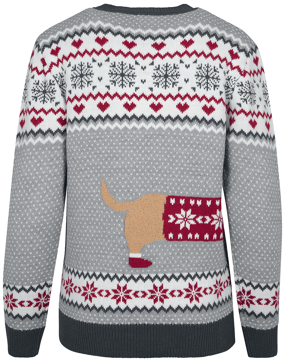 Pull de Noël  de Urban Classics - Pull Moche De Noël Teckel - XS à 5XL - pour Femme - vert/blanc/rouge - Urban Classics - View 2