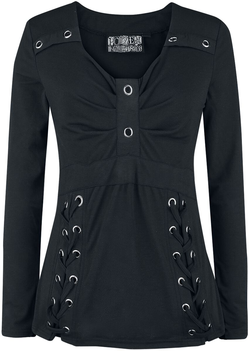 T-shirt manches longues Gothic de Poizen Industries - Haut Reef - S à XL - pour Femme - noir - Poizen Industries