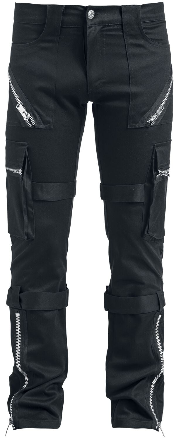 Pantalon en toile Gothic de Vixxsin - Pantalon Carsten - W30L32 à W38L34 - pour Homme - noir - Vixxsin