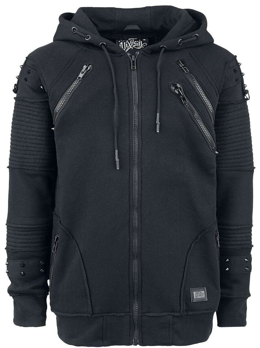 Sweat-shirt zippé à capuche Gothic de Vixxsin - Sweat Zippé À Capuche Black Chrome - S à XXL - pour Homme - noir - Vixxsin