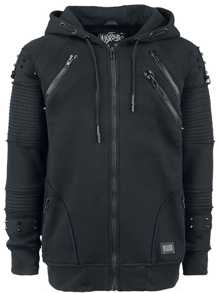 Sweat-shirt zippé à capuche Gothic de Vixxsin - Sweat Zippé À Capuche Black Chrome - S à XXL - pour Homme - noir - Vixxsin