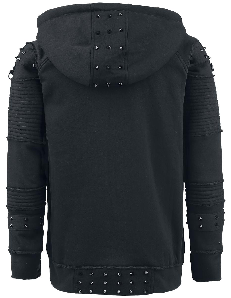 Sweat-shirt zippé à capuche Gothic de Vixxsin - Sweat Zippé À Capuche Black Chrome - S à XXL - pour Homme - noir - Vixxsin - View 2