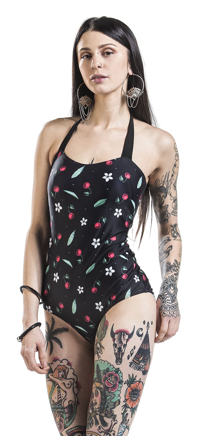 Maillots de bain Rockabilly de Pussy Deluxe - Maillot De Bain Cherry Blossom - XS à XXL - pour Femme - multicolore - Pussy Deluxe