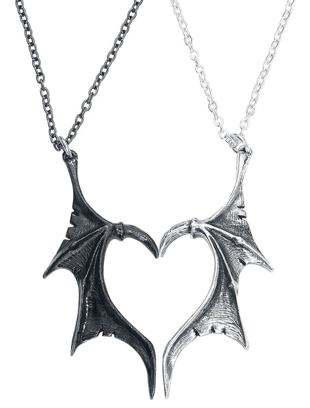 Collier Gothic de Alchemy Gothic - Demon Wings Sweetheart - pour Unisexe - noir/argent - Alchemy Gothic