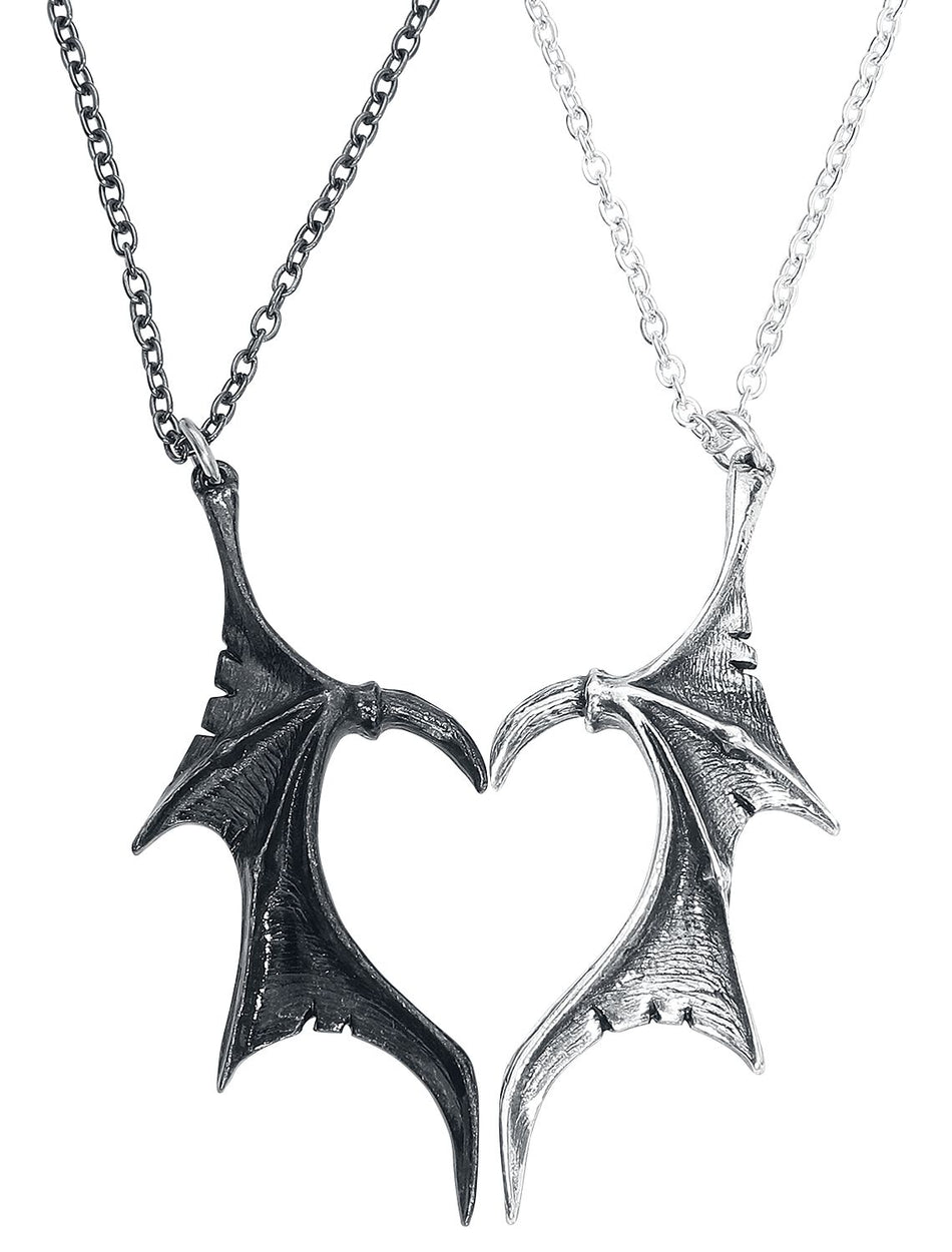 Collier Gothic de Alchemy Gothic - Demon Wings Sweetheart - pour Unisexe - noir/argent - Alchemy Gothic