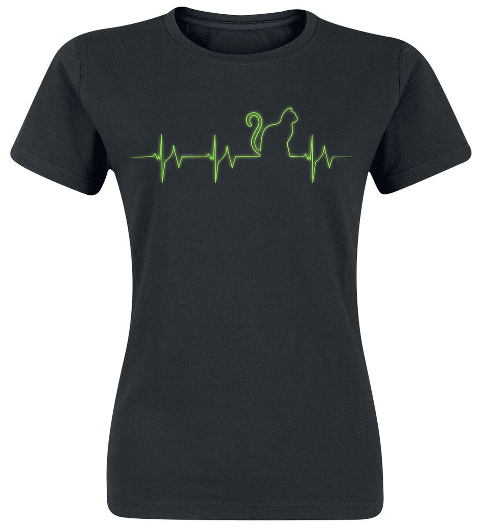 T-Shirt Manches courtes Fun de Tierisch - Katzogramm - S à XL - pour Femme - noir - Tierisch
